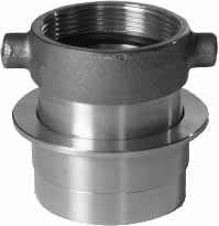 331872 ADAPTER FIREHOSE BRASS MACHINO, 1-1/2" MALE/THREAD 2" FEMALE