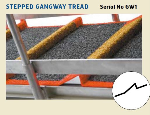 TREAD GANGWAY STEPPED ANTISLIP, WITH FURTHER DETAILS