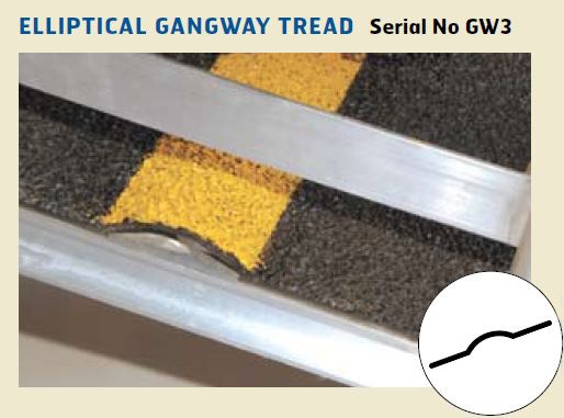 TREAD GANGWAY ELLIPTICAL, ANTI-SLIP WITH FURTHER DETAILS 