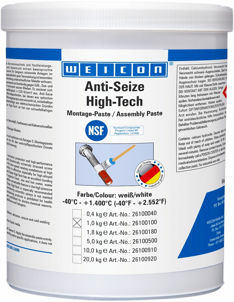 450884 ANTI-SEIZE PASTE HIGH-TECH, ASW 1000 CAN 1.0KG