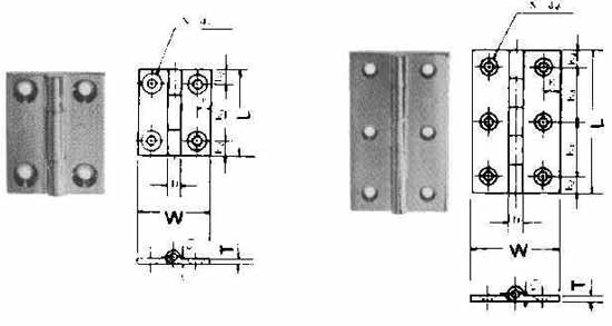 490401 BUTT HINGE FOR CABINET, BRASS L32XW25MM