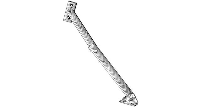 492421 CABINET STAY W/STOP O.L. 250MM, LEFT SCHWEPPER 2658