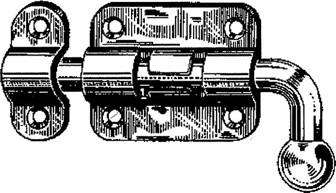 492621 BARREL BOLT W/SURFACE STRIKING, PLATE BRASS W:50XL:60MM #2526
