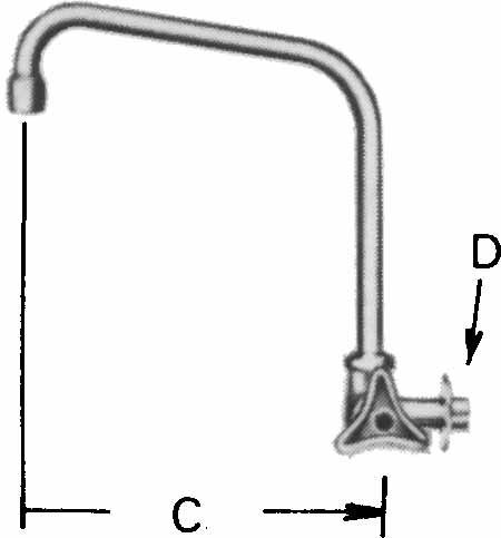 530192 FAUCET WALL RIGHT HAND W/HIGH, SWIVEL SPOUT & AERATOR 13(1/2)