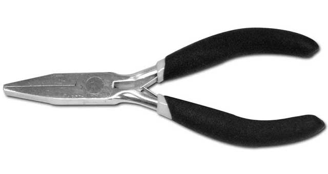 611709 PLIER MINI LONG FLAT NOSE, 4-1/2" W/PLASTIC COVER HANDLE 