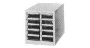 613821 PARTS CABINET WITH 10 DRAWERS, PLASTIC 243X238X253MM