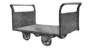 617158 TRUCK PLATFORM STEEL 2-HANDLE, WITH 4 SOLID TIRES 500X750MM