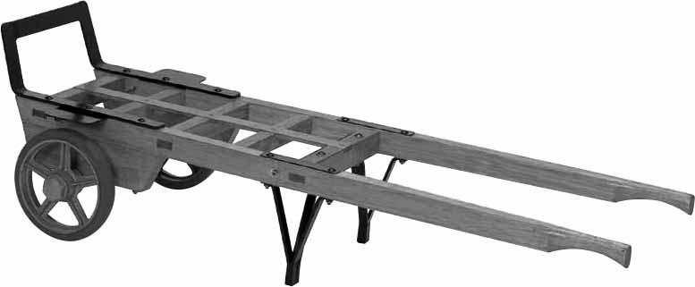 TRUCK WOOD WITH 2 SOLID TIRES, 450X1750MM LOAD CAPACITY 500KG