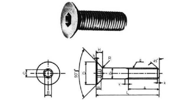 690601 SCREW SOCKET FLAT HEAD, WITH FURTHER DETAIL