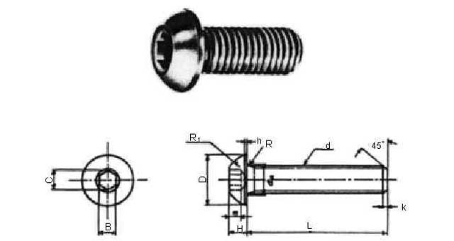 690701 SCREW SOCKET BUTTON HEAD, WITH FURTHER DETAIL
