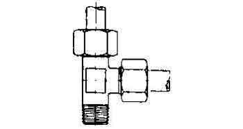 RUN TEE MALE COMPRESSION STEEL, 12MMXPT3/8 400KG