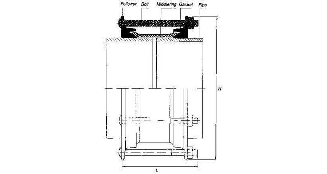 735041 PIPE COUPLING FLEXIBLE, ANTI CORROSIVE PIPE OD57MM