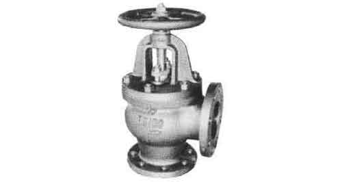 751116 ANGLE VALVE SCREW DOWN CHECK, C-IRON FLANGED F7354 5KG-50MM