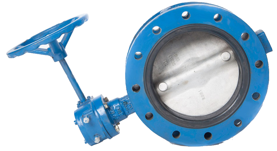 BUTTERFLY VALVE DOUBLE FLANGED, W/GEAR N.CAST IRON 5KG 150MM
