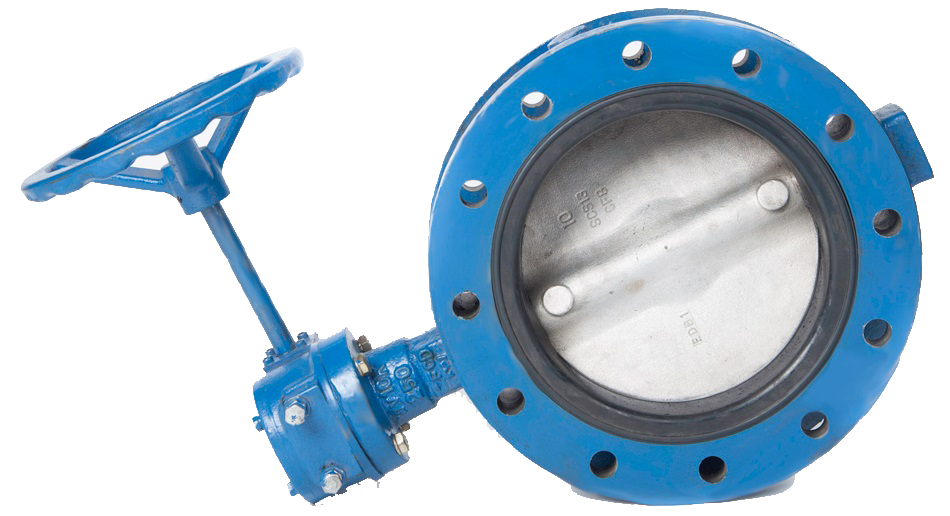 BUTTERFLY VALVE DOUBLE FLANGED, W/GEAR N.CAST IRON 10KG 65MM