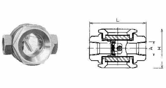 SIGHT FLOW INDICATOR CAST IRON, FLAPPER TYPE SCREWED 40A