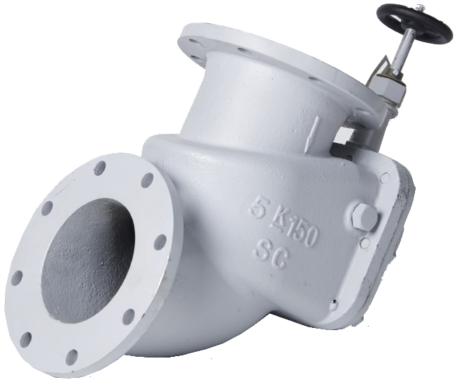 754259 STORM VALVE ANGLE TYPE, W/HANDLE CAST STEEL 10K 50MM