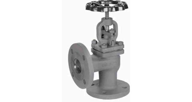 755294 GLOBE VALVE DIN CAST STEEL 399, FLANGED PN16 ANGLE DN 15
