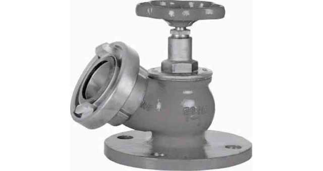 756031 FIRE/DECKWASH VALVE DIN 30DEG., COPPER ALLOY PN16 #907 25MM