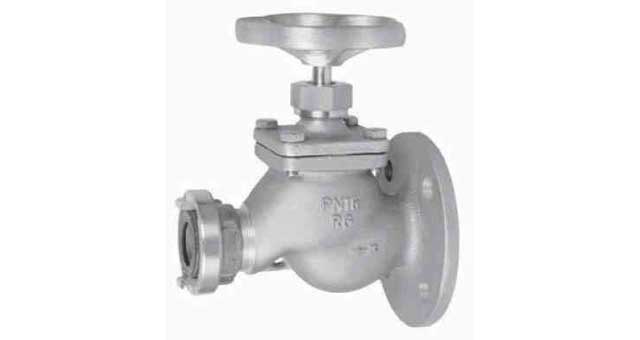 FIRE/DECKWASH VALVE DIN BRONZE, FLANGE & STORZ #911 50MM