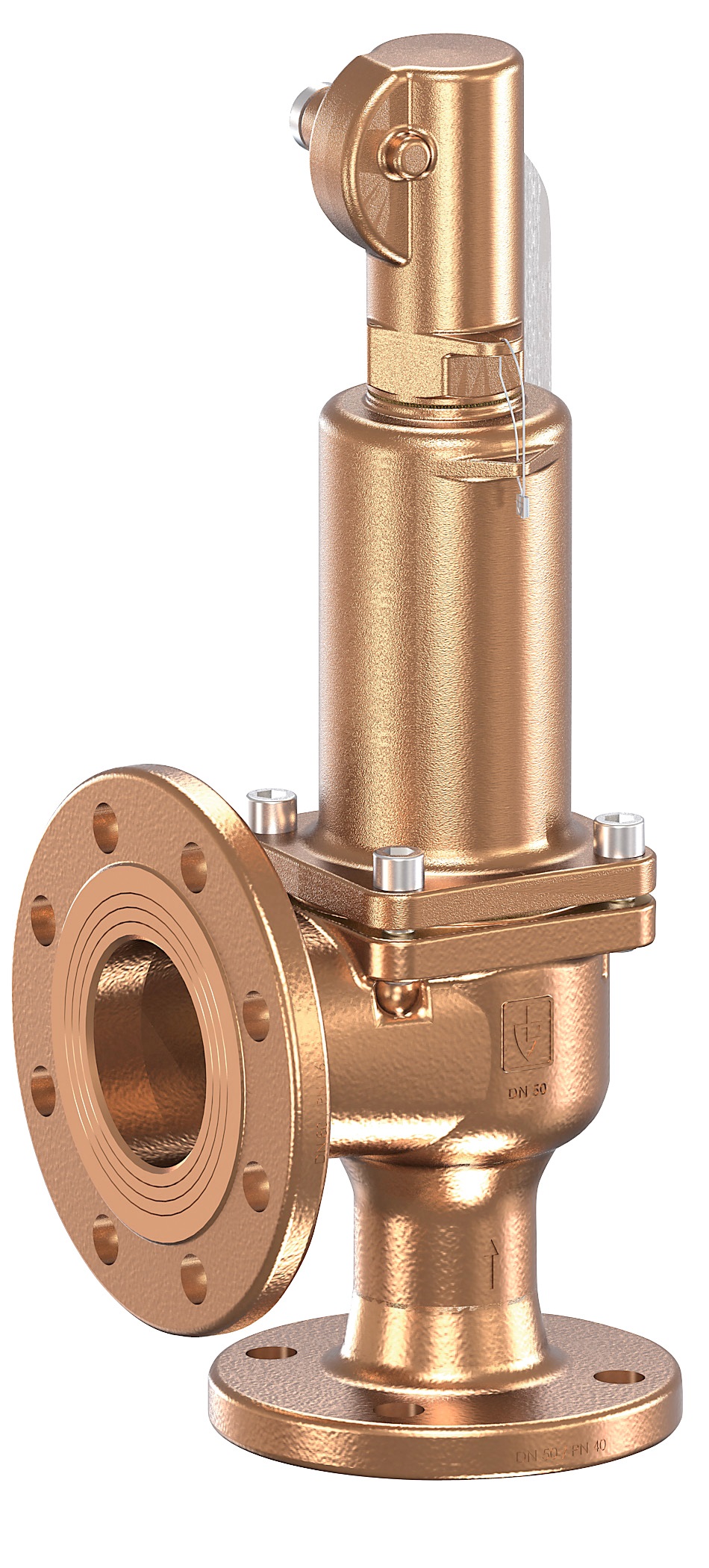 756283 VALVE SAFETY GUNMETAL #852TGFL, DIN GASTIGHT W/LEVER PN40 DN40 