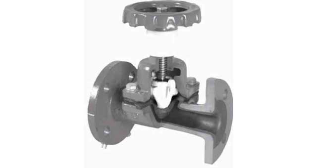 756531 DIAPHRAM VALVE DIN C/IRON PN10, FULLBORE RUBBERLINE 5652 15MM