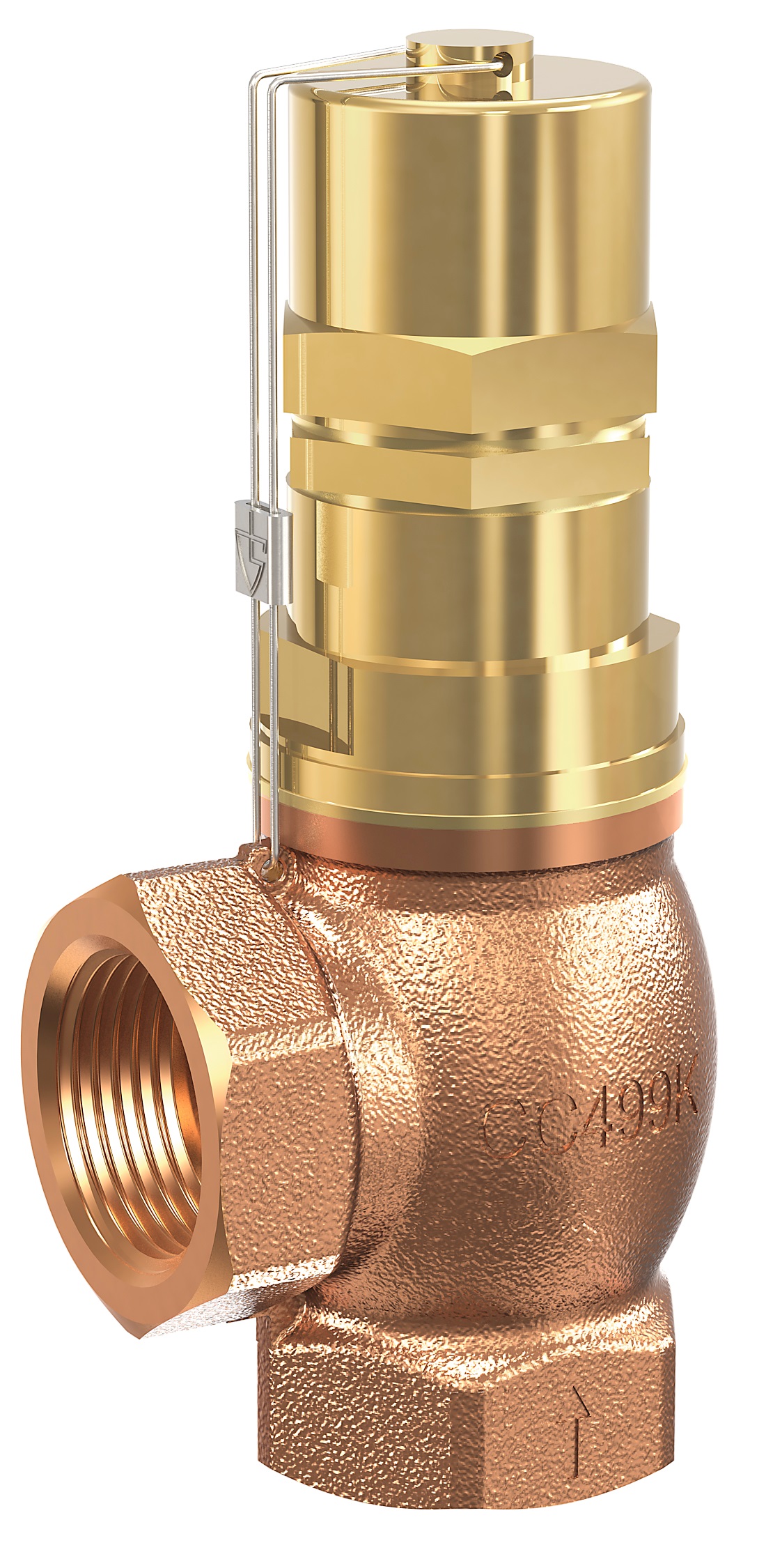 756961 VALVE OVERFLOW RED BRASS DIN, #618T 3/8" W/TEFLON GASKET 