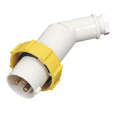 792751 PLUG OFFSET WATERTIGHT IEC, 2P+E AC100-130V YELLOW PI2-2B
