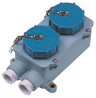 792766 RECEPTACLE DOUBLE W/TIGHT IEC, 2P+E AC200-250V BLUE RI2-2-2