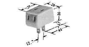 792981 RECEPTACLE 2-FLAT PIN 3-WAY, WITH ONE WAY PLUG