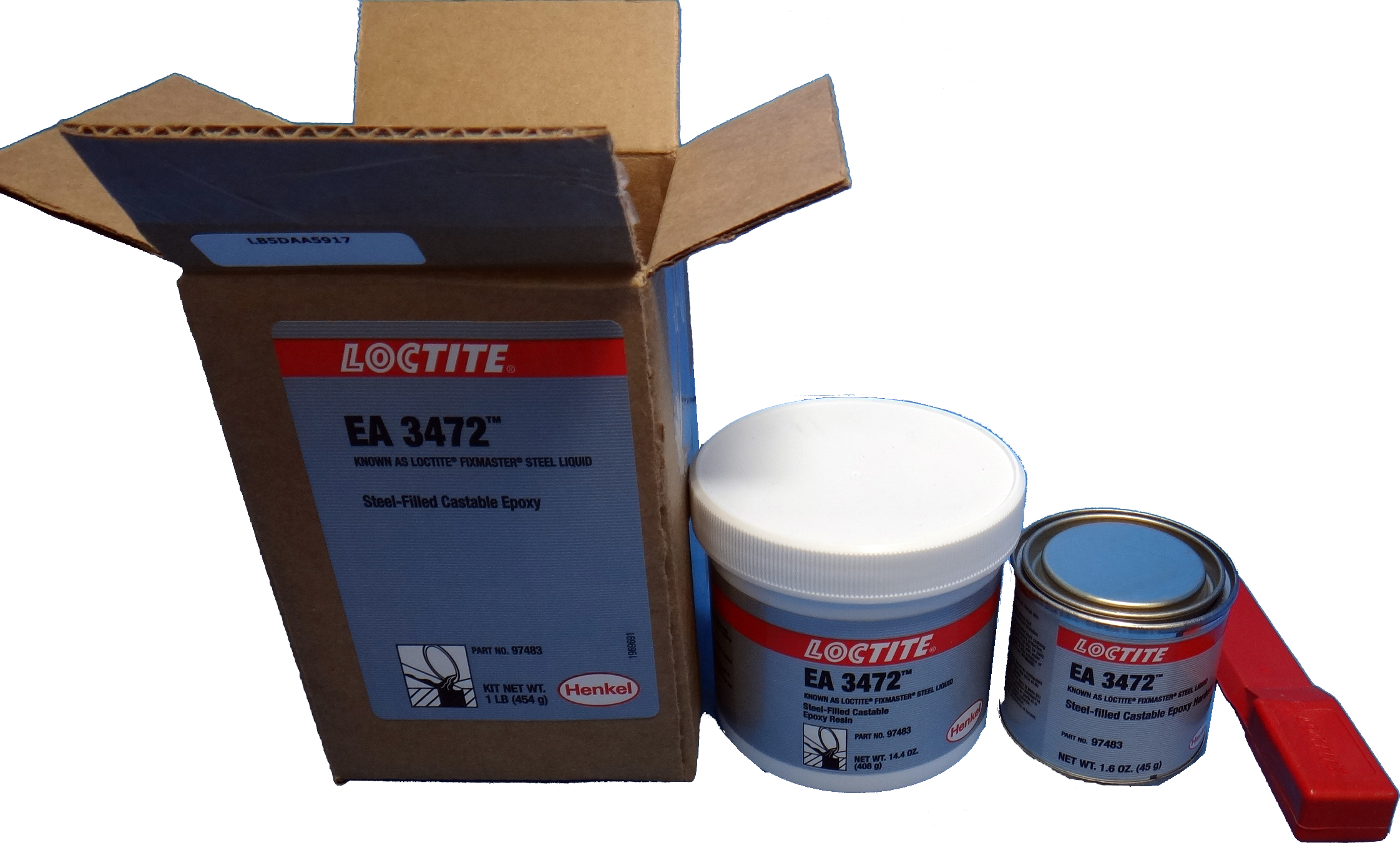812179 STEEL LIQUID LOCTITE, GREY EA3476 1LB