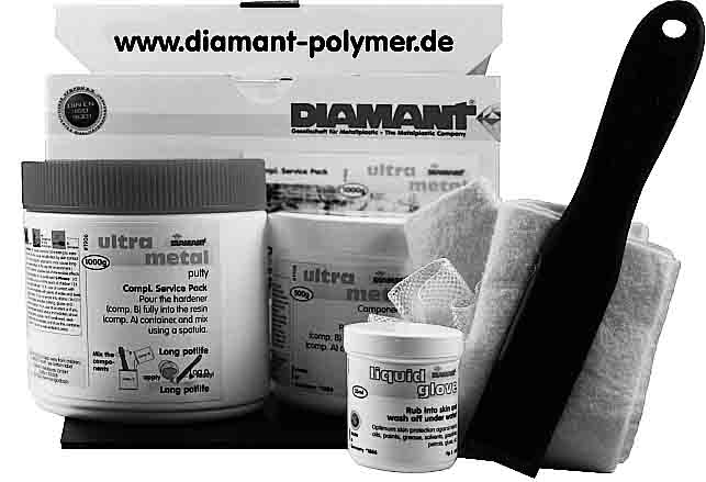 812388 PUTTY ULTRAMETAL CERAMIC STEEL, DIAMANT 1KG 