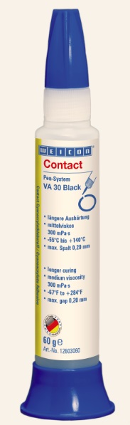 815255 ADHESIVE CONTACT CYANOACRYLATE, WEICON VA 30 BLACK 60GRM