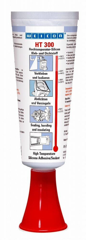 815282 ADHESIVE ONE-COMPONET WEICON, SILICONE HT 300 RED 85ML