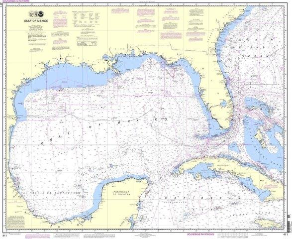 NOAA Nautical Chart 411: Gulf of Mexico