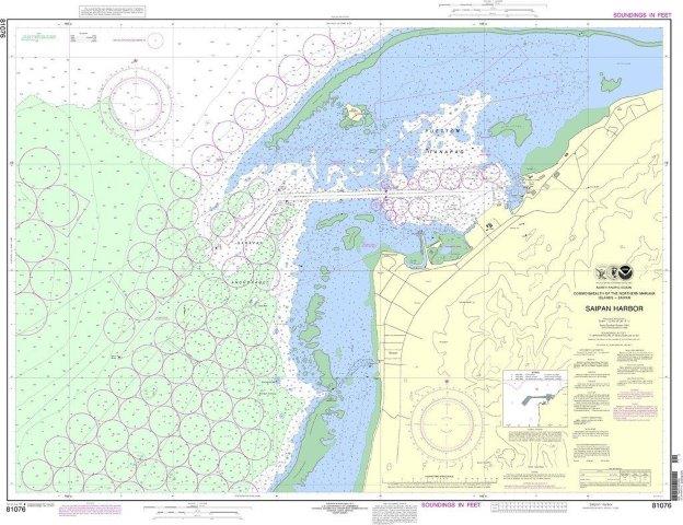 NOAA Nautical Chart 81076: Commonwealth of the Northern Mariana Islands Saipan Harbor