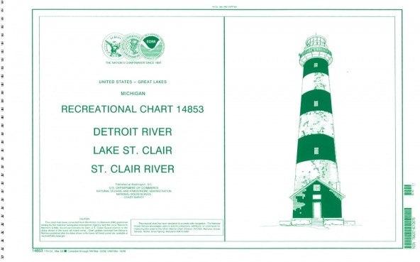 NOAA Nautical Chart 14853: Detoit River, Lake St. Clair and St. Clair River (Small-Craft Book Chart)
