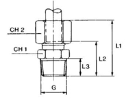 Steel Male Connector for Pipe - Length - 48.0 mm