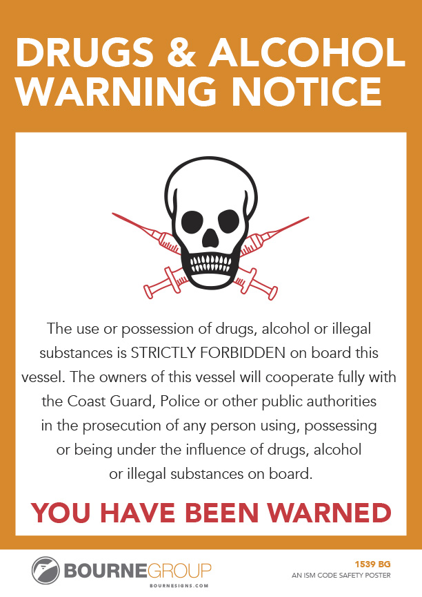 Drugs and Alcohol Warning Notice 200mm x 300mm