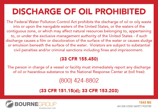 Discharge of Oil Prohibited 275mm x 200mm