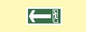 Photoluminescent Wayfinding Tape (Arrow) sold with pack of arrows - 10 of each direction 40mm x 10mm