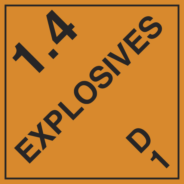 Explosives 1.4 (D1) 250mm x 250mm