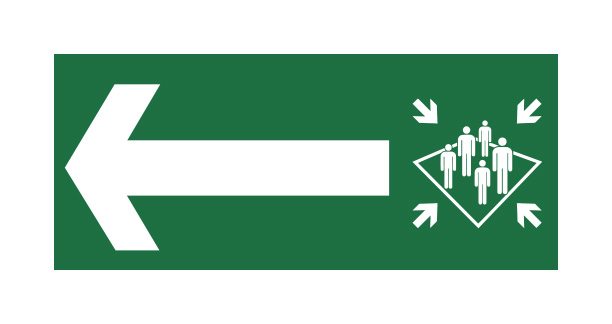 Muster Station, Left (10 per pack) 150mm x 75mm