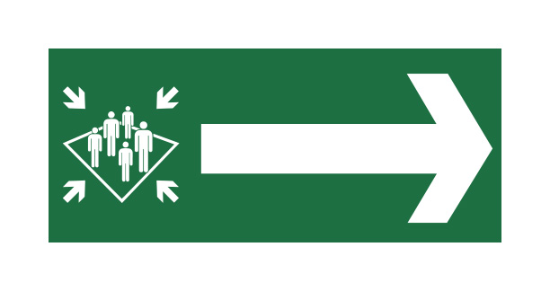 Muster Station, Right (10 per pack) 150mm x 75mm