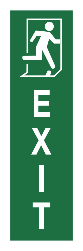 Exit, Right (10 per pack) 75mm x 150mm