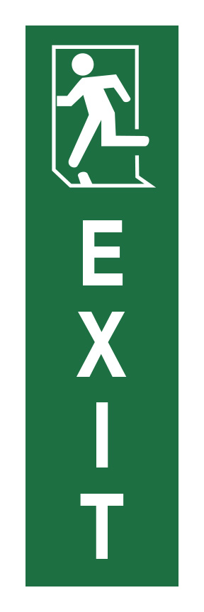 Exit, Left (10 per pack) 75mm x 150mm