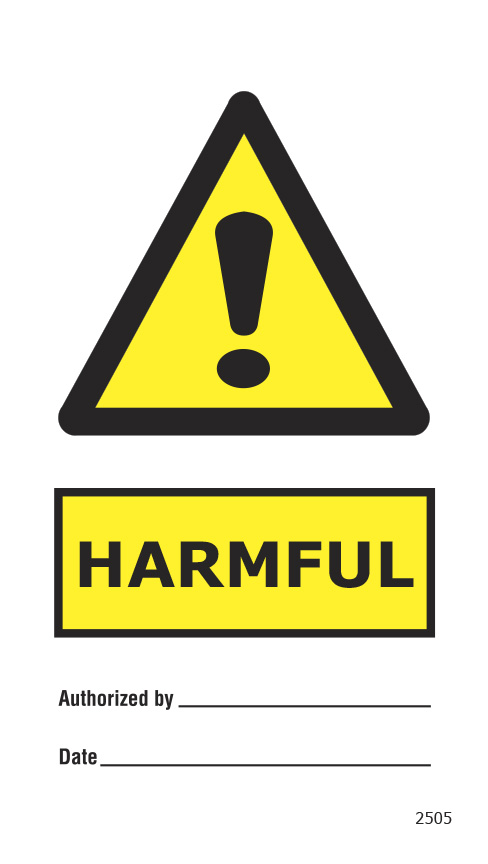 Harmful (10 per pack) 75mm x 150mm