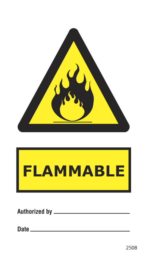 Flammable (10 per pack) 75mm x 150mm