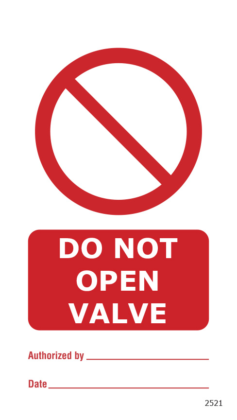 Do Not Open Valve (10 per pack) 75mm x 150mm