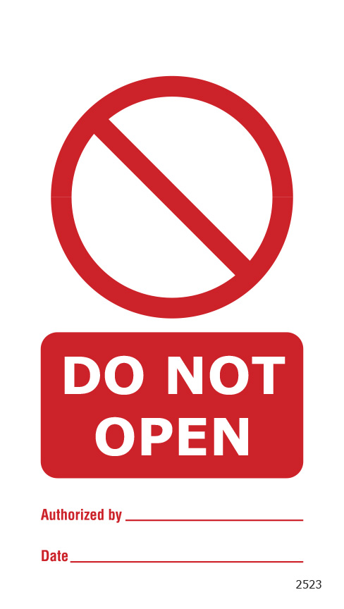 Do Not Open (10 per pack) 75mm x 150mm